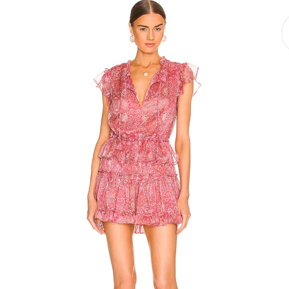 Misa Los Angeles Dresses & Skirts - NEW Misa Los Angeles Lilian Ruffle Mini Dress Washed Rose Lilac Size Small NWT